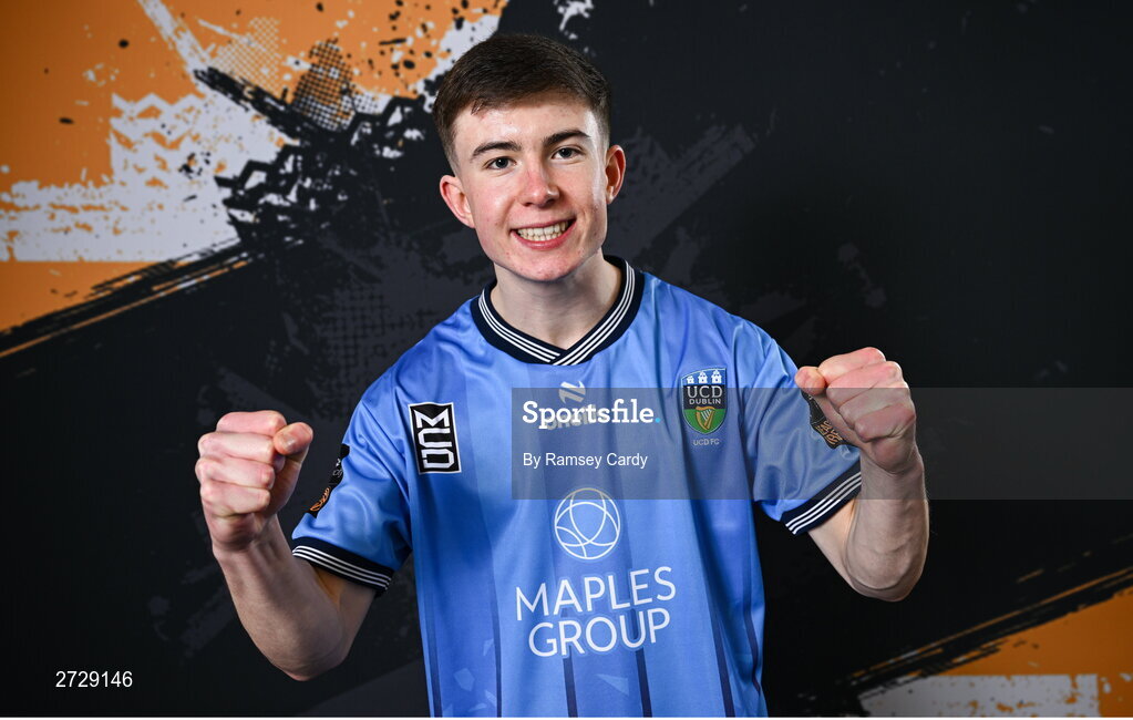 9 February 2024; Ryan McBrearty poses for a portrait during a UCD FC squad portraits session at UCD Bowl in Dublin. Photo by Ramsey Cardy/Sportsfile