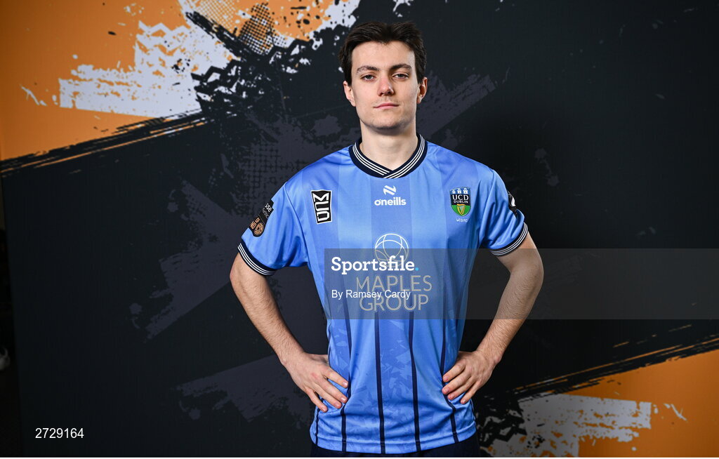 9 February 2024; Danú Kinsella-Bishop poses for a portrait during a UCD FC squad portraits session at UCD Bowl in Dublin. Photo by Ramsey Cardy/Sportsfile