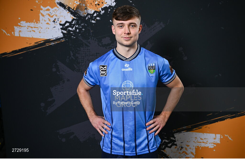 9 February 2024; Adam Wells poses for a portrait during a UCD FC squad portraits session at UCD Bowl in Dublin. Photo by Ramsey Cardy/Sportsfile