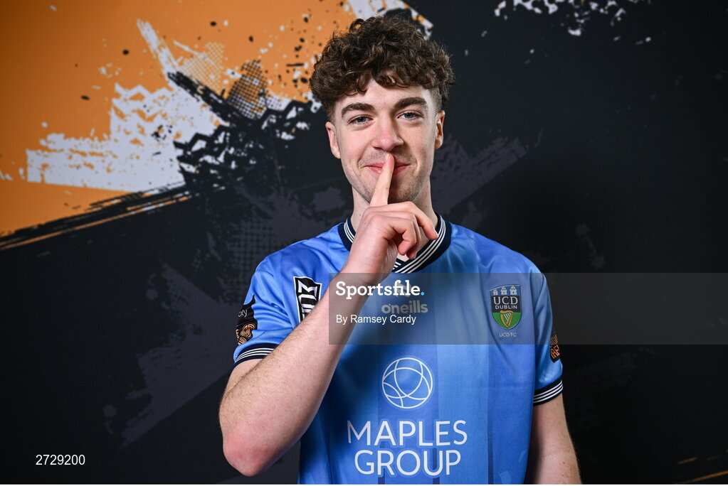 9 February 2024; Niall Holohan poses for a portrait during a UCD FC squad portraits session at UCD Bowl in Dublin. Photo by Ramsey Cardy/Sportsfile