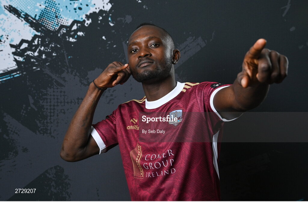 9 February 2024; Jeannot Esua during a Galway United FC squad portraits session at The Galmont Hotel in Galway. Photo by Seb Daly/Sportsfile