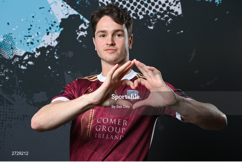 9 February 2024; Patrick Hickey during a Galway United FC squad portraits session at The Galmont Hotel in Galway. Photo by Seb Daly/Sportsfile