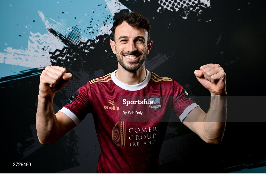 9 February 2024; Conor O’Keeffe during a Galway United FC squad portraits session at The Galmont Hotel in Galway. Photo by Seb Daly/Sportsfile