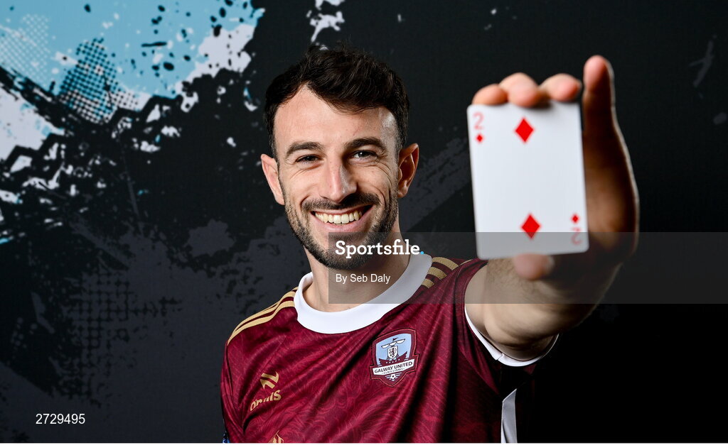9 February 2024; Conor O’Keeffe during a Galway United FC squad portraits session at The Galmont Hotel in Galway. Photo by Seb Daly/Sportsfile