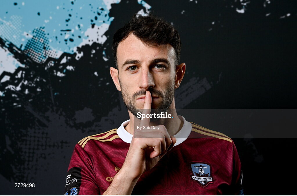9 February 2024; Conor O’Keeffe during a Galway United FC squad portraits session at The Galmont Hotel in Galway. Photo by Seb Daly/Sportsfile