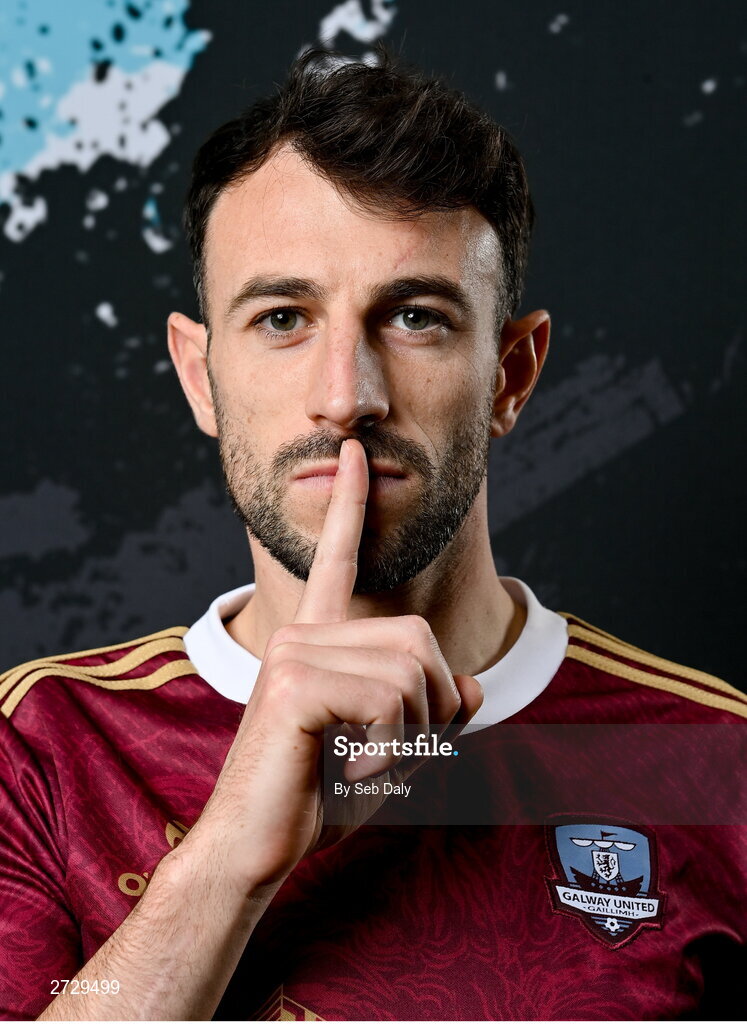 9 February 2024; Conor O’Keeffe during a Galway United FC squad portraits session at The Galmont Hotel in Galway. Photo by Seb Daly/Sportsfile