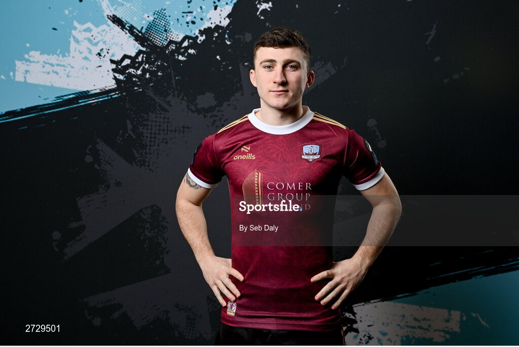 9 February 2024; Edward McCarthy during a Galway United FC squad portraits session at The Galmont Hotel in Galway. Photo by Seb Daly/Sportsfile