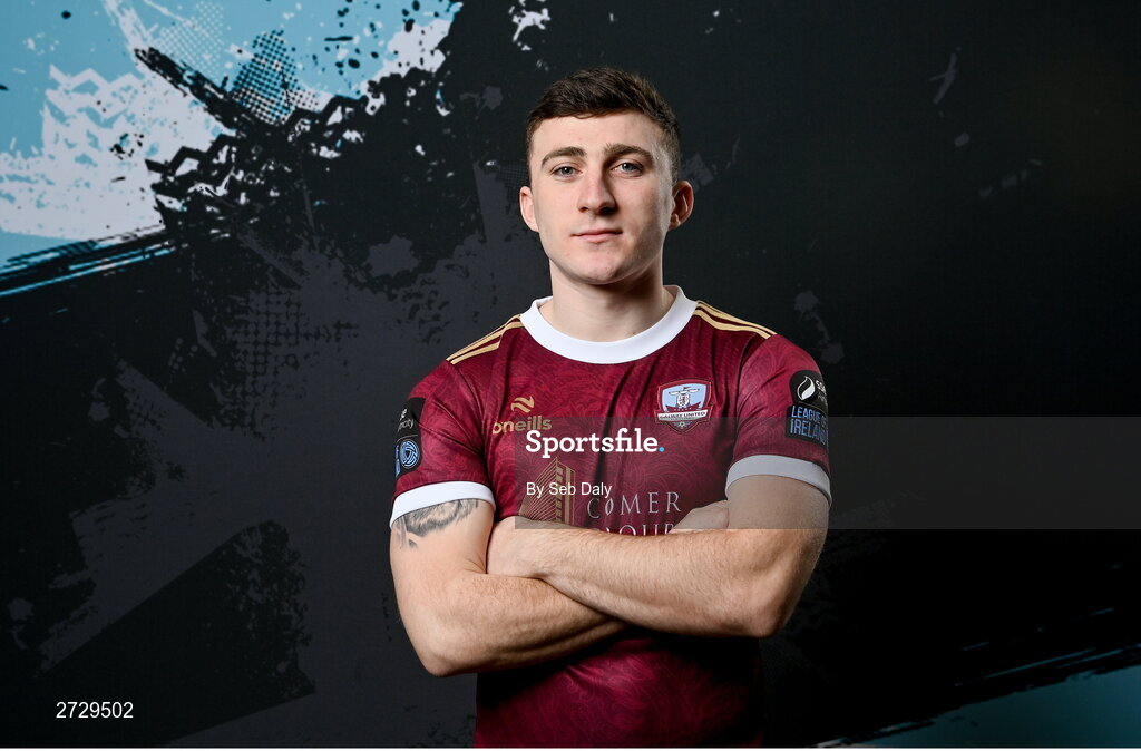 9 February 2024; Edward McCarthy during a Galway United FC squad portraits session at The Galmont Hotel in Galway. Photo by Seb Daly/Sportsfile