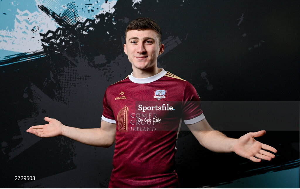 9 February 2024; Edward McCarthy during a Galway United FC squad portraits session at The Galmont Hotel in Galway. Photo by Seb Daly/Sportsfile