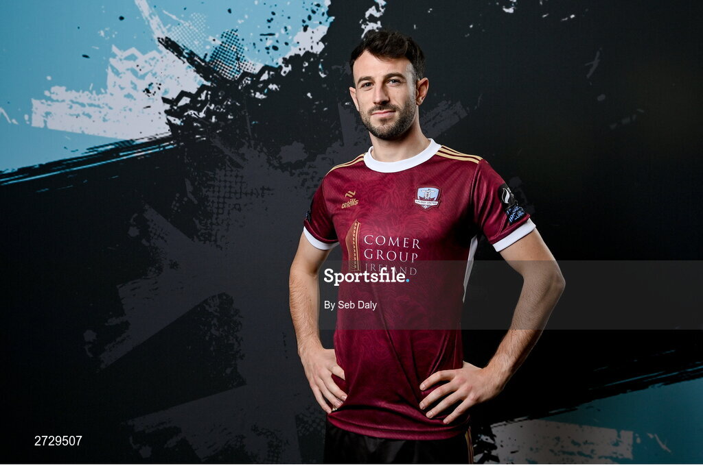 9 February 2024; Conor O’Keeffe during a Galway United FC squad portraits session at The Galmont Hotel in Galway. Photo by Seb Daly/Sportsfile