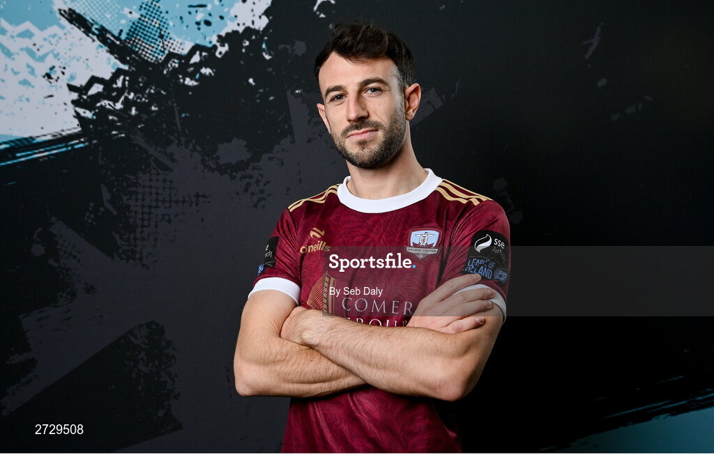 9 February 2024; Conor O’Keeffe during a Galway United FC squad portraits session at The Galmont Hotel in Galway. Photo by Seb Daly/Sportsfile