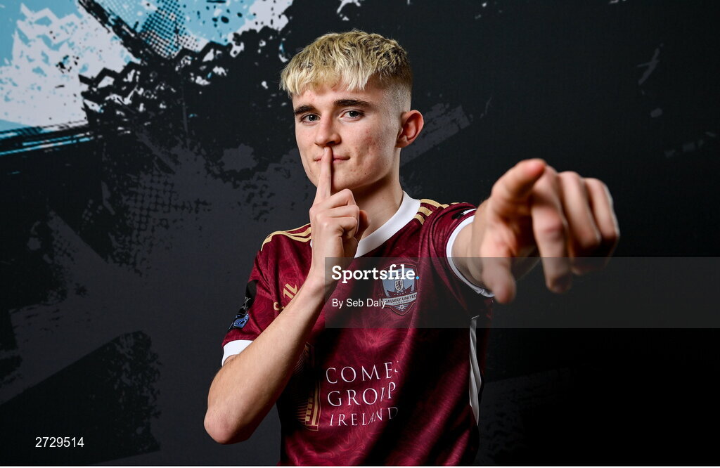 9 February 2024; Kyle Fitzgerald during a Galway United FC squad portraits session at The Galmont Hotel in Galway. Photo by Seb Daly/Sportsfile