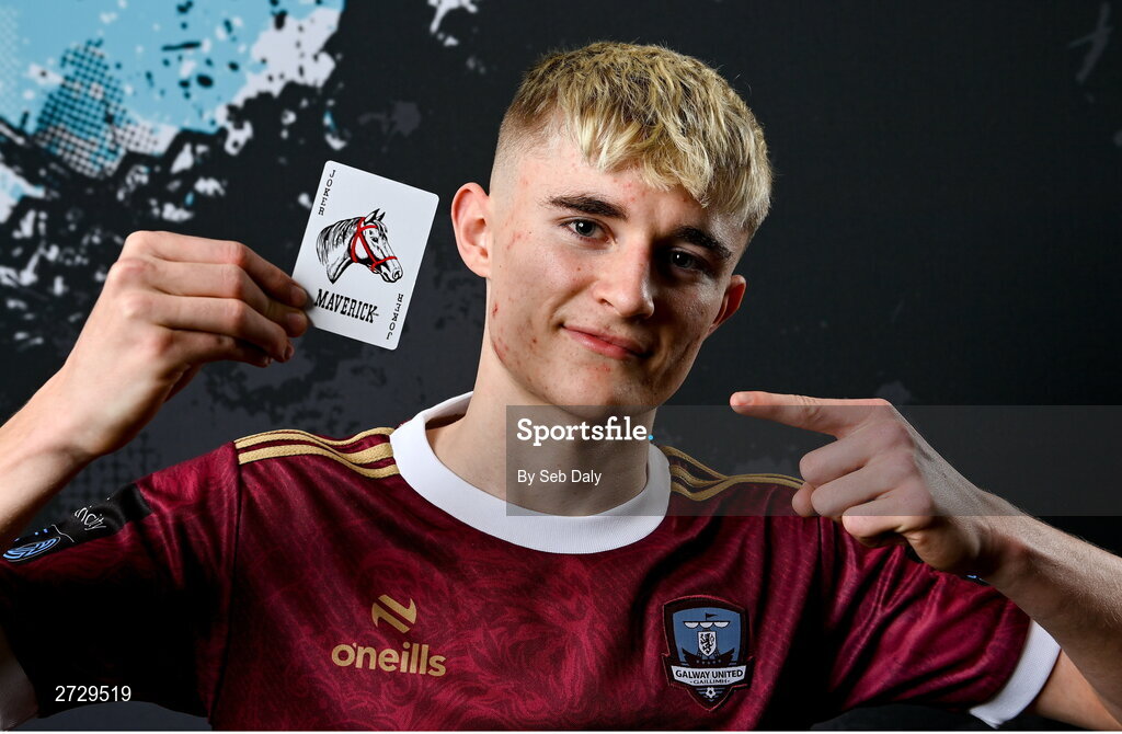9 February 2024; Kyle Fitzgerald during a Galway United FC squad portraits session at The Galmont Hotel in Galway. Photo by Seb Daly/Sportsfile