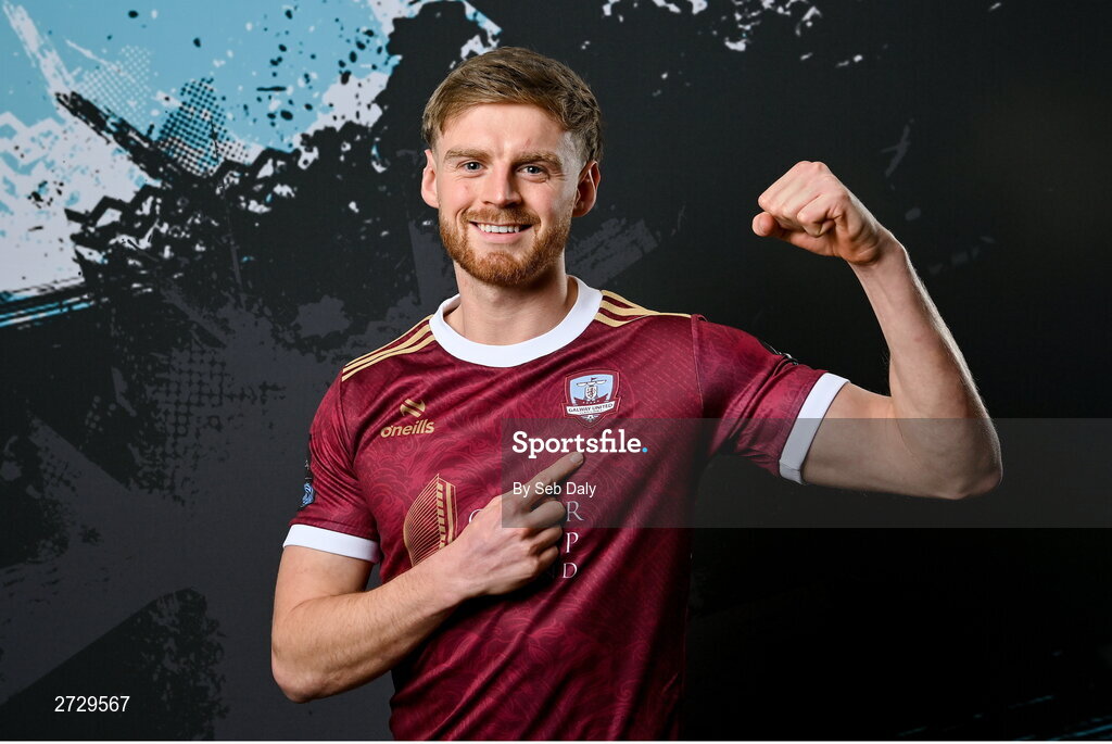 9 February 2024; Rob Slevin during a Galway United FC squad portraits session at The Galmont Hotel in Galway. Photo by Seb Daly/Sportsfile