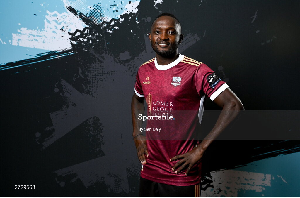 9 February 2024; Jeannot Esua during a Galway United FC squad portraits session at The Galmont Hotel in Galway. Photo by Seb Daly/Sportsfile