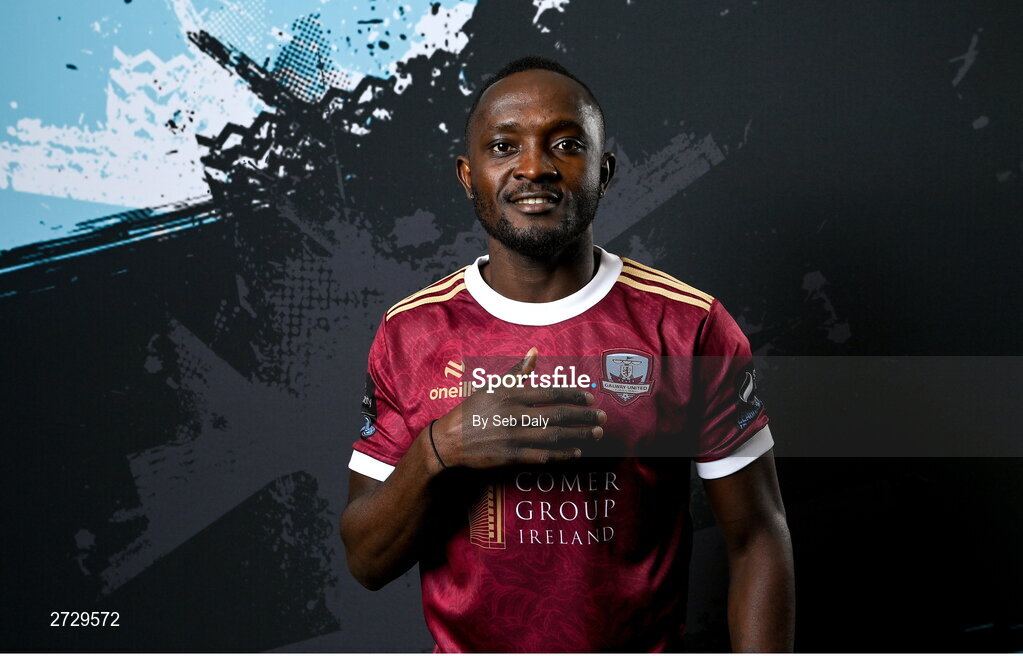 9 February 2024; Jeannot Esua during a Galway United FC squad portraits session at The Galmont Hotel in Galway. Photo by Seb Daly/Sportsfile
