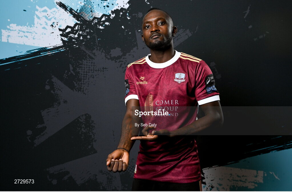9 February 2024; Jeannot Esua during a Galway United FC squad portraits session at The Galmont Hotel in Galway. Photo by Seb Daly/Sportsfile