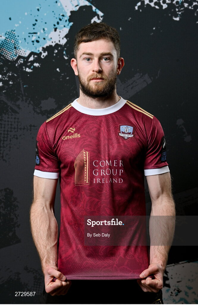 9 February 2024; Karl O’Sullivan during a Galway United FC squad portraits session at The Galmont Hotel in Galway. Photo by Seb Daly/Sportsfile