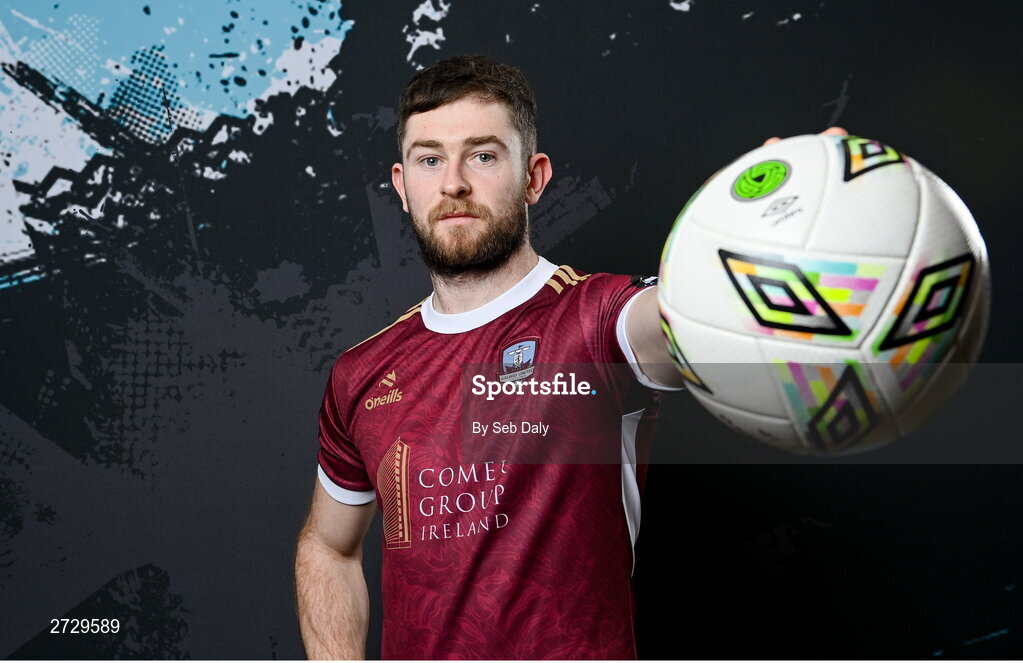 9 February 2024; Karl O’Sullivan during a Galway United FC squad portraits session at The Galmont Hotel in Galway. Photo by Seb Daly/Sportsfile