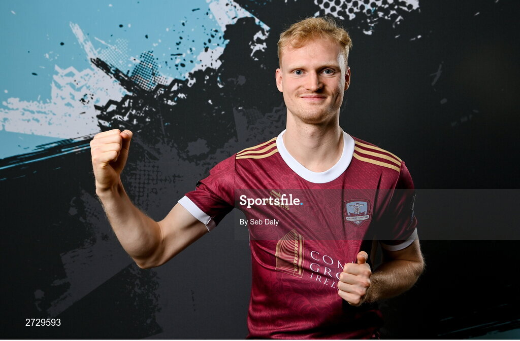 9 February 2024; Vincent Borden during a Galway United FC squad portraits session at The Galmont Hotel in Galway. Photo by Seb Daly/Sportsfile