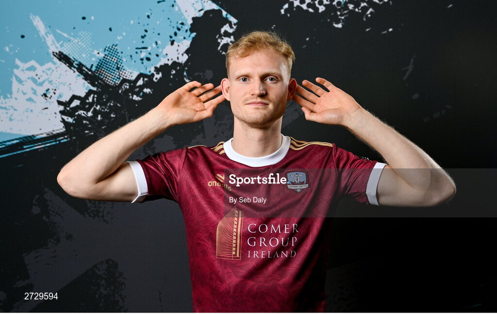 9 February 2024; Vincent Borden during a Galway United FC squad portraits session at The Galmont Hotel in Galway. Photo by Seb Daly/Sportsfile