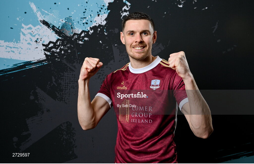 9 February 2024; Garry Buckley during a Galway United FC squad portraits session at The Galmont Hotel in Galway. Photo by Seb Daly/Sportsfile