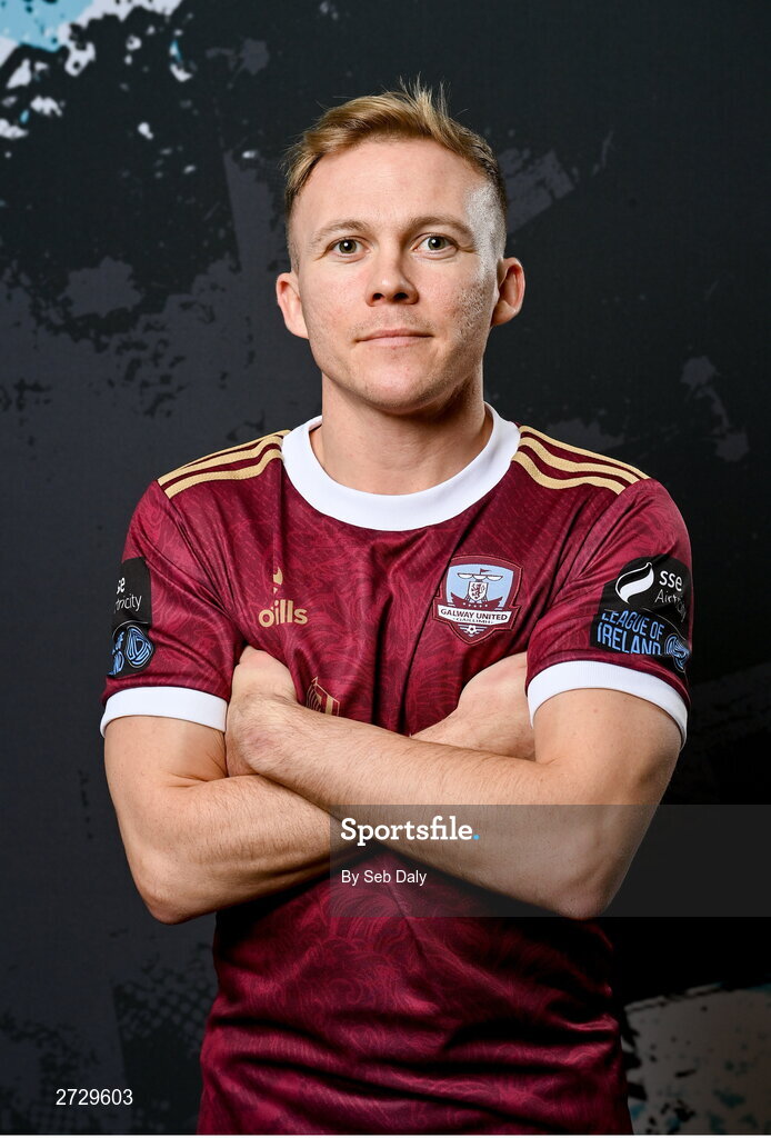9 February 2024; Conor McCormack during a Galway United FC squad portraits session at The Galmont Hotel in Galway. Photo by Seb Daly/Sportsfile