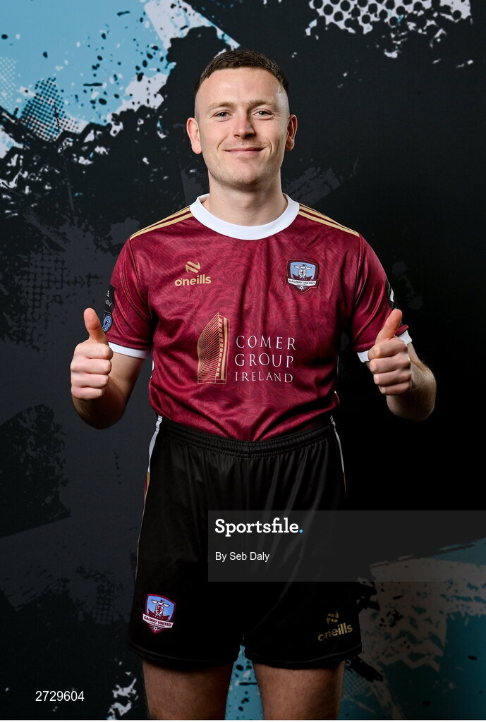 9 February 2024; Killian Brouder during a Galway United FC squad portraits session at The Galmont Hotel in Galway. Photo by Seb Daly/Sportsfile