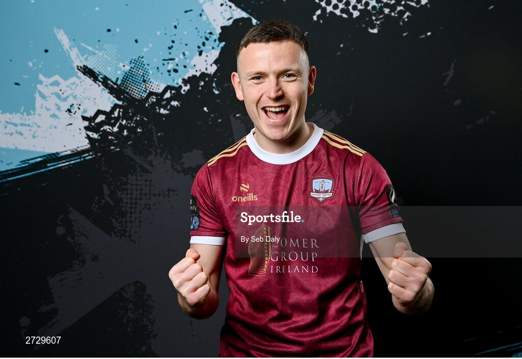 9 February 2024; Killian Brouder during a Galway United FC squad portraits session at The Galmont Hotel in Galway. Photo by Seb Daly/Sportsfile