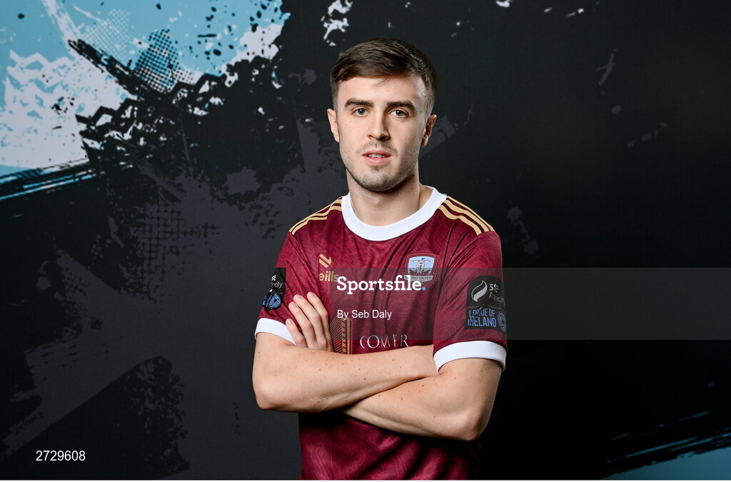 9 February 2024; Tom Costello during a Galway United FC squad portraits session at The Galmont Hotel in Galway. Photo by Seb Daly/Sportsfile