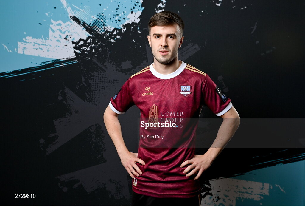 9 February 2024; Tom Costello during a Galway United FC squad portraits session at The Galmont Hotel in Galway. Photo by Seb Daly/Sportsfile