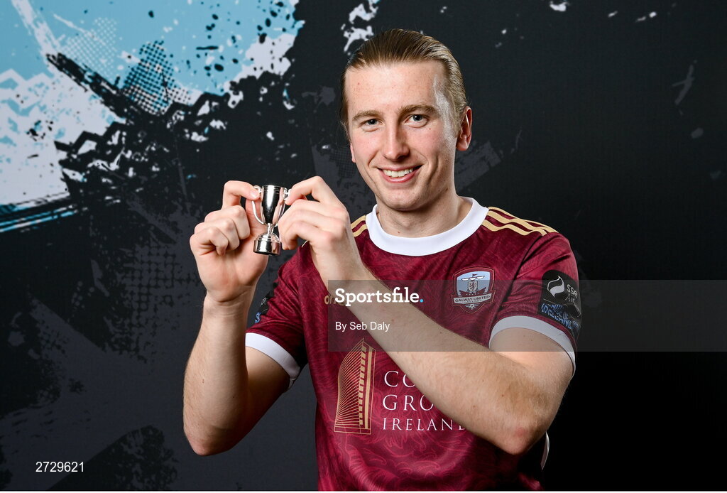 9 February 2024; David Hurley during a Galway United FC squad portraits session at The Galmont Hotel in Galway. Photo by Seb Daly/Sportsfile