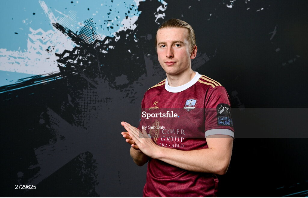 9 February 2024; David Hurley during a Galway United FC squad portraits session at The Galmont Hotel in Galway. Photo by Seb Daly/Sportsfile