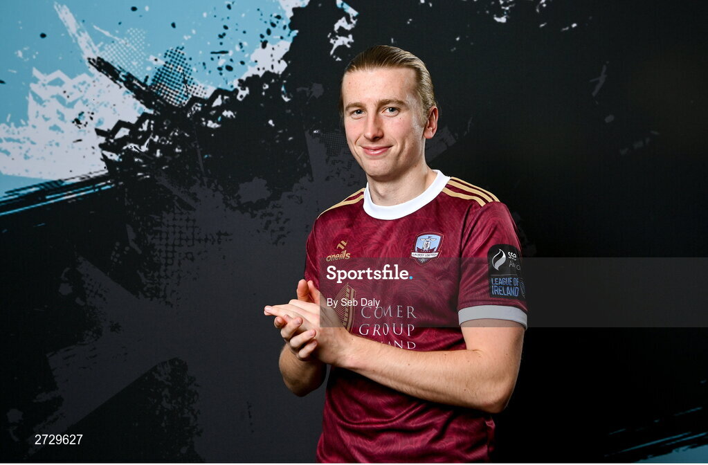 9 February 2024; David Hurley during a Galway United FC squad portraits session at The Galmont Hotel in Galway. Photo by Seb Daly/Sportsfile