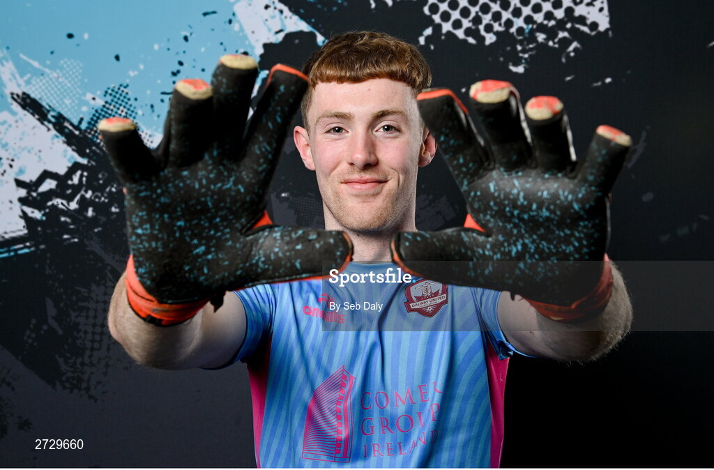 9 February 2024; Arron Curtis during a Galway United FC squad portraits session at The Galmont Hotel in Galway. Photo by Seb Daly/Sportsfile