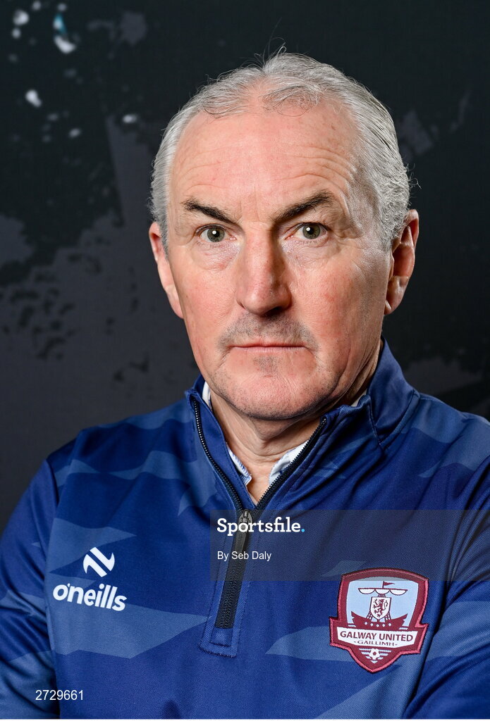 9 February 2024; Manager John Caulfield during a Galway United FC squad portraits session at The Galmont Hotel in Galway. Photo by Seb Daly/Sportsfile