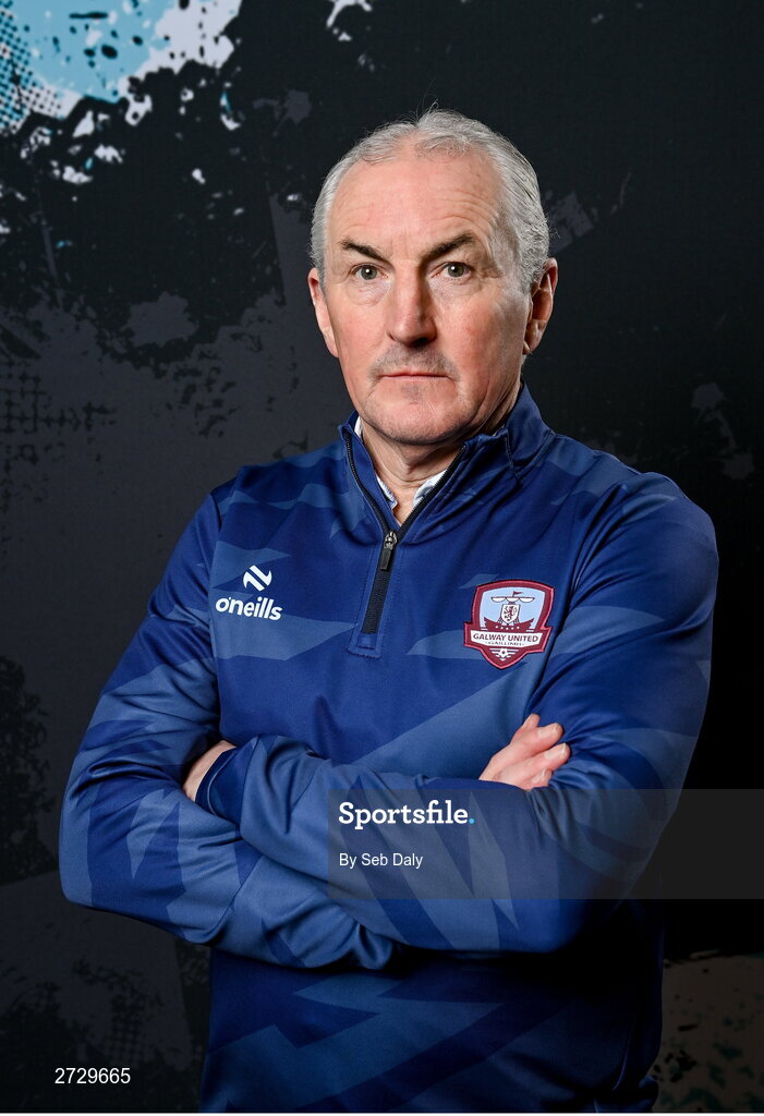 9 February 2024; Manager John Caulfield during a Galway United FC squad portraits session at The Galmont Hotel in Galway. Photo by Seb Daly/Sportsfile