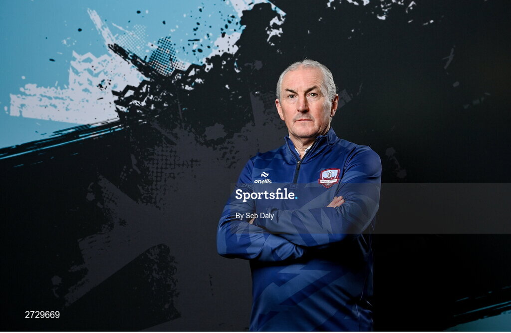 9 February 2024; Manager John Caulfield during a Galway United FC squad portraits session at The Galmont Hotel in Galway. Photo by Seb Daly/Sportsfile