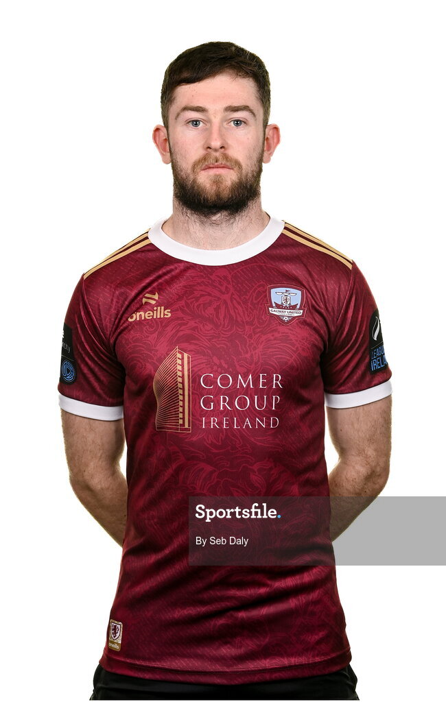 9 February 2024; Karl O’Sullivan during a Galway United FC squad portraits session at The Galmont Hotel in Galway. Photo by Seb Daly/Sportsfile