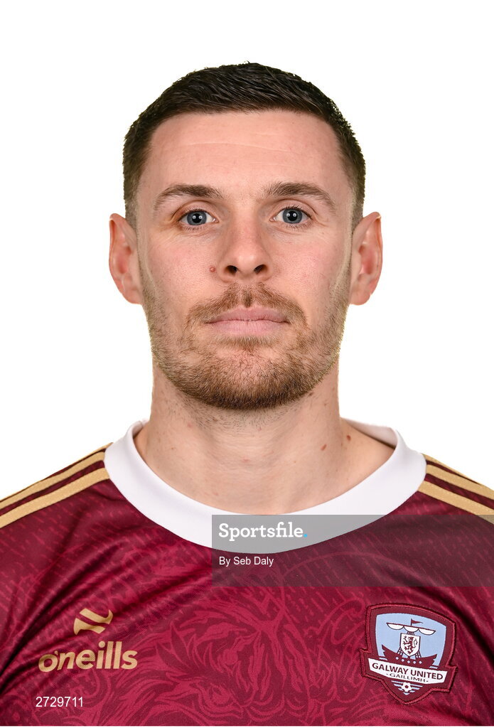 9 February 2024; Garry Buckley during a Galway United FC squad portraits session at The Galmont Hotel in Galway. Photo by Seb Daly/Sportsfile