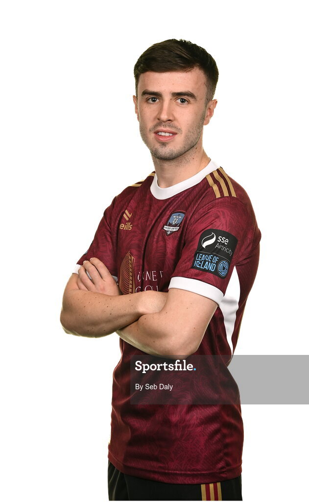 9 February 2024; Tom Costello during a Galway United FC squad portraits session at The Galmont Hotel in Galway. Photo by Seb Daly/Sportsfile