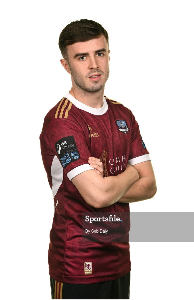 9 February 2024; Tom Costello during a Galway United FC squad portraits session at The Galmont Hotel in Galway. Photo by Seb Daly/Sportsfile