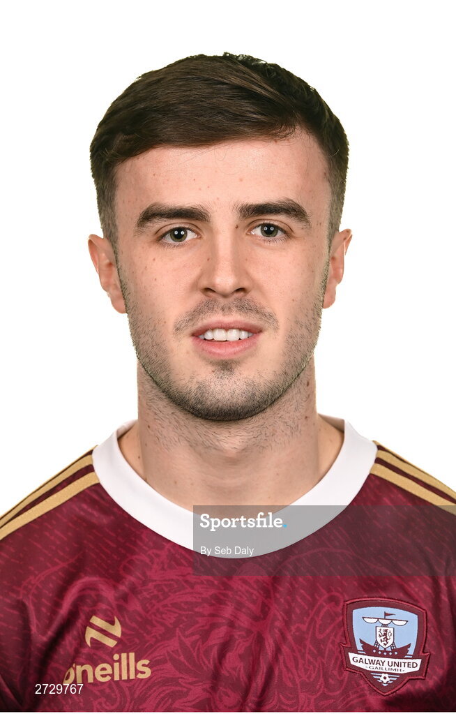 9 February 2024; Tom Costello during a Galway United FC squad portraits session at The Galmont Hotel in Galway. Photo by Seb Daly/Sportsfile
