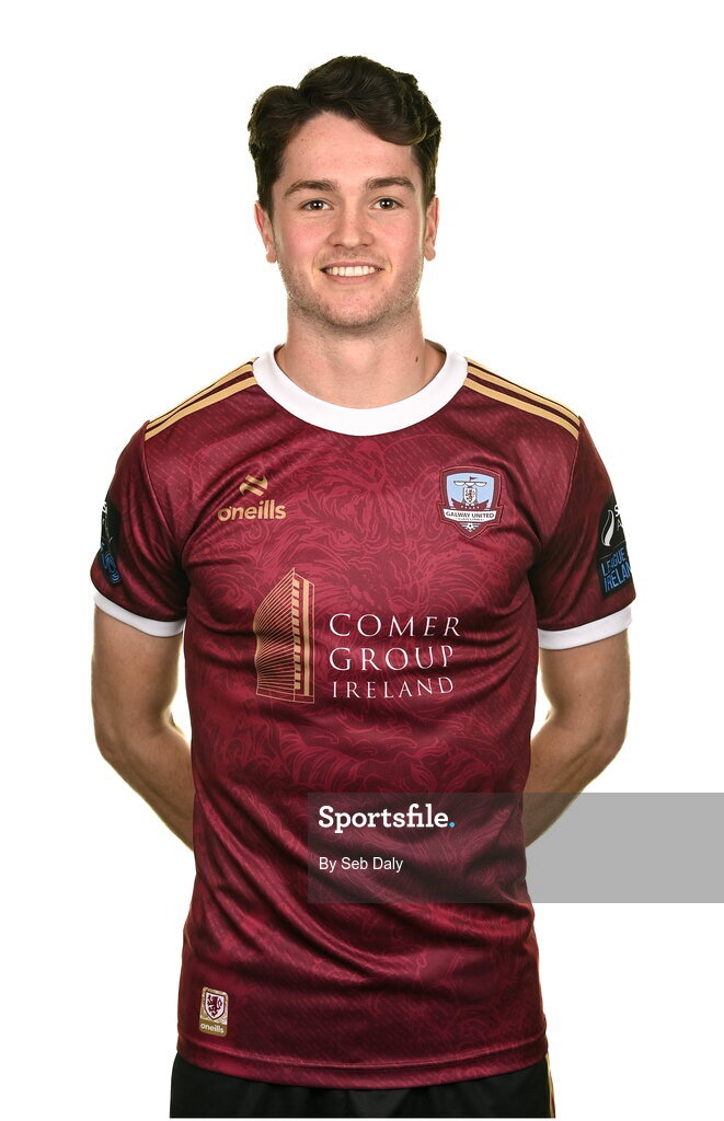 9 February 2024; Patrick Hickey during a Galway United FC squad portraits session at The Galmont Hotel in Galway. Photo by Seb Daly/Sportsfile