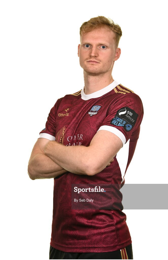 9 February 2024; Vincent Borden during a Galway United FC squad portraits session at The Galmont Hotel in Galway. Photo by Seb Daly/Sportsfile