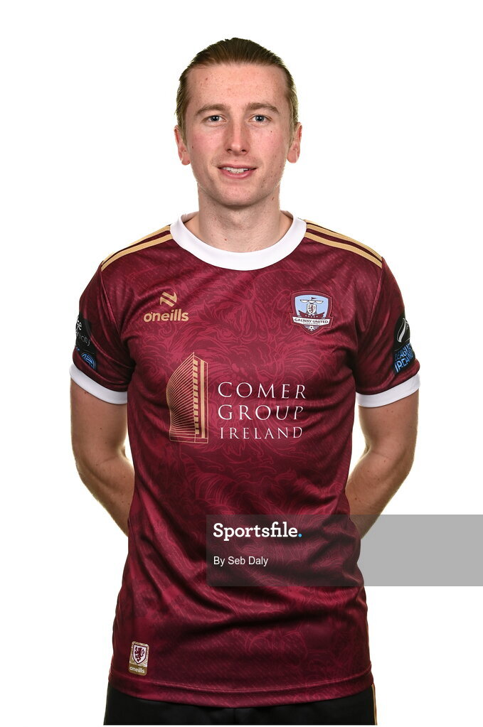 9 February 2024; David Hurley during a Galway United FC squad portraits session at The Galmont Hotel in Galway. Photo by Seb Daly/Sportsfile