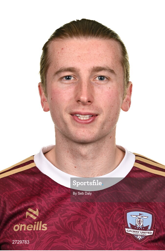 9 February 2024; David Hurley during a Galway United FC squad portraits session at The Galmont Hotel in Galway. Photo by Seb Daly/Sportsfile