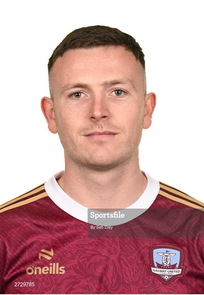 9 February 2024; Killian Brouder during a Galway United FC squad portraits session at The Galmont Hotel in Galway. Photo by Seb Daly/Sportsfile