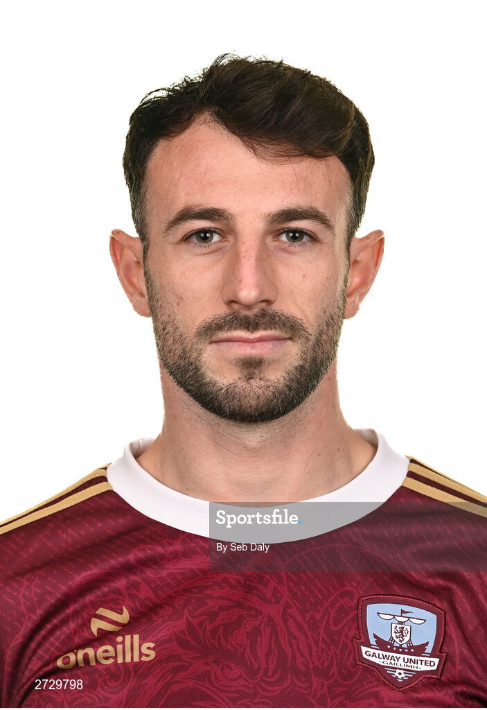 9 February 2024; Conor O'Keeffe during a Galway United FC squad portraits session at The Galmont Hotel in Galway. Photo by Seb Daly/Sportsfile