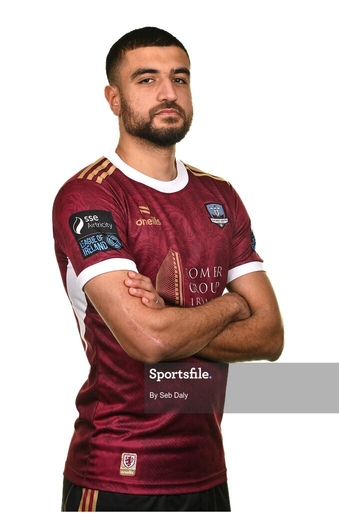 9 February 2024; Wassim Aouachria during a Galway United FC squad portraits session at The Galmont Hotel in Galway. Photo by Seb Daly/Sportsfile